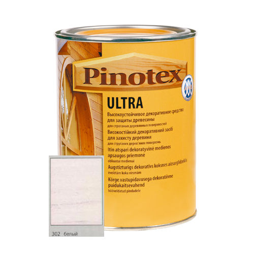 Антисептик Pinotex ULTRA с лаком белый для наружных работ 10л