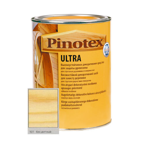 Антисептик Pinotex ULTRA с лаком бесцветный для наружных работ 10л