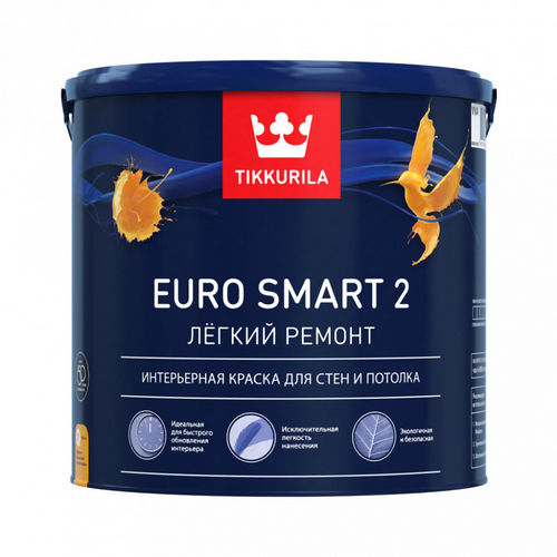 Краска ВД Tikkurila Euro  SMART 2 А д/внутренних работ 2,7л