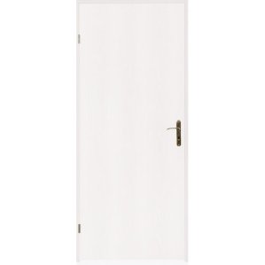 Дверь Симпл глухая 21-9 (полотно 80см)белая с притвором в четв.(коробка, корпус замка, петли в к-те)