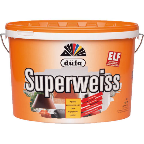Краска ВД DUFA Superweiss D4 супербелая 10л (Реутов)